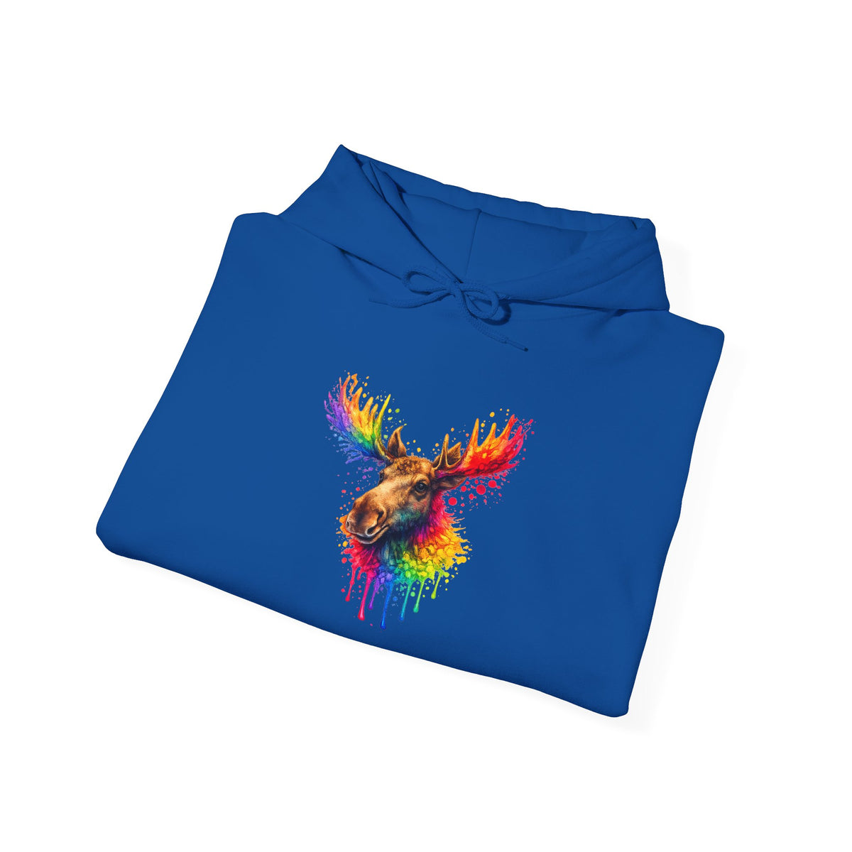 Watercolor Moose Hooded Sweatshirt