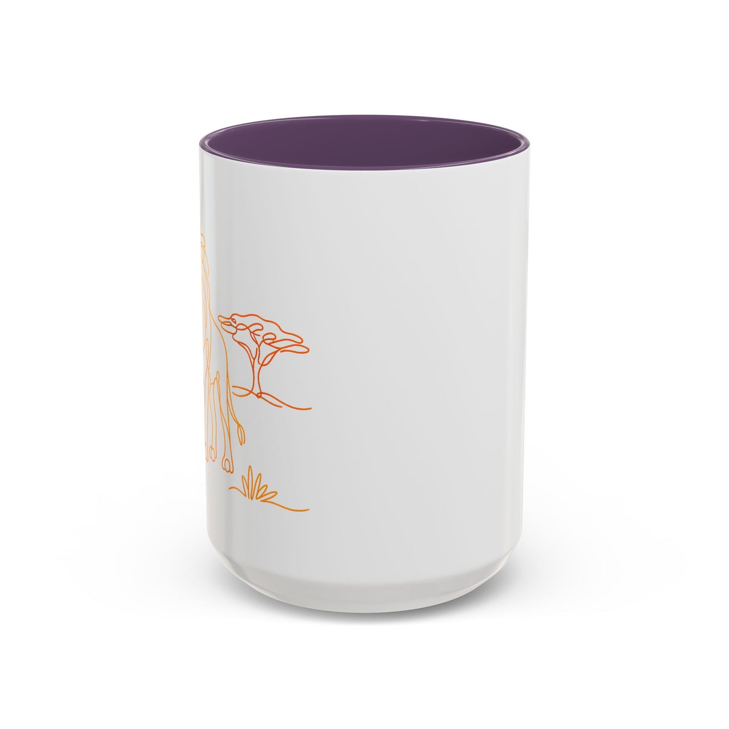 Safari Sunrise Coffee Mug — Minimal Line Lion Design (11/15oz)