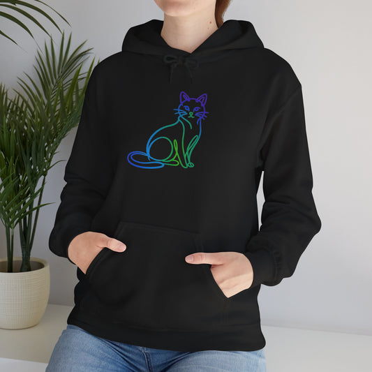 Northern Lights Cat Hooded Sweatshirt
