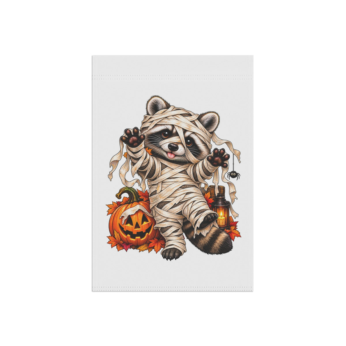 Halloween Mummy Raccoon Garden Flag