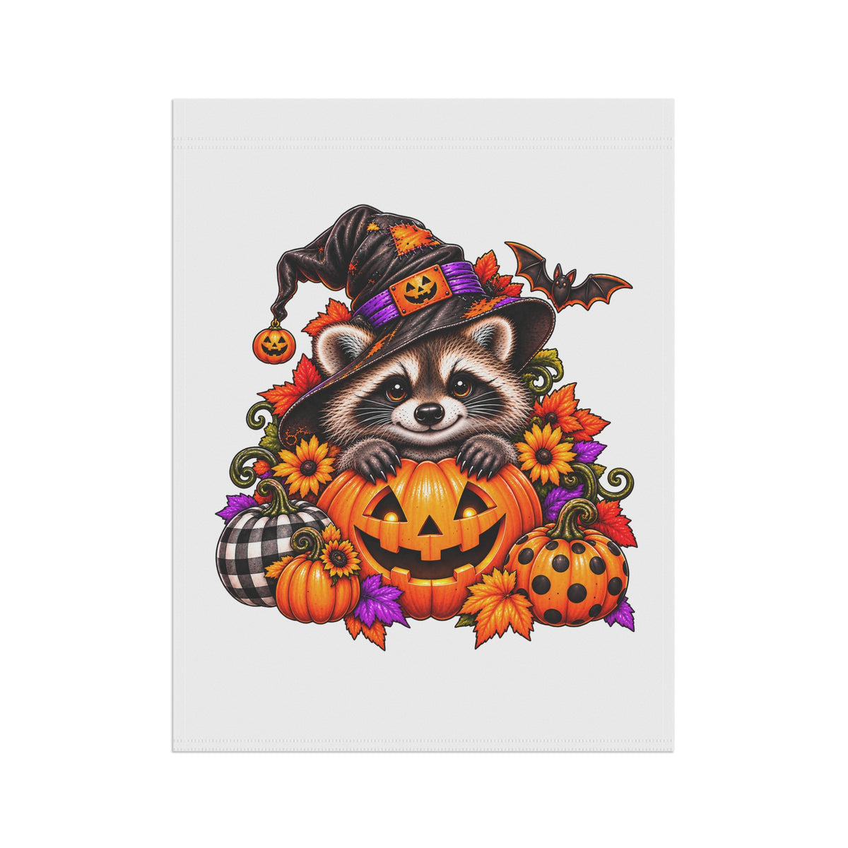 Halloween Raccoon Garden Flag