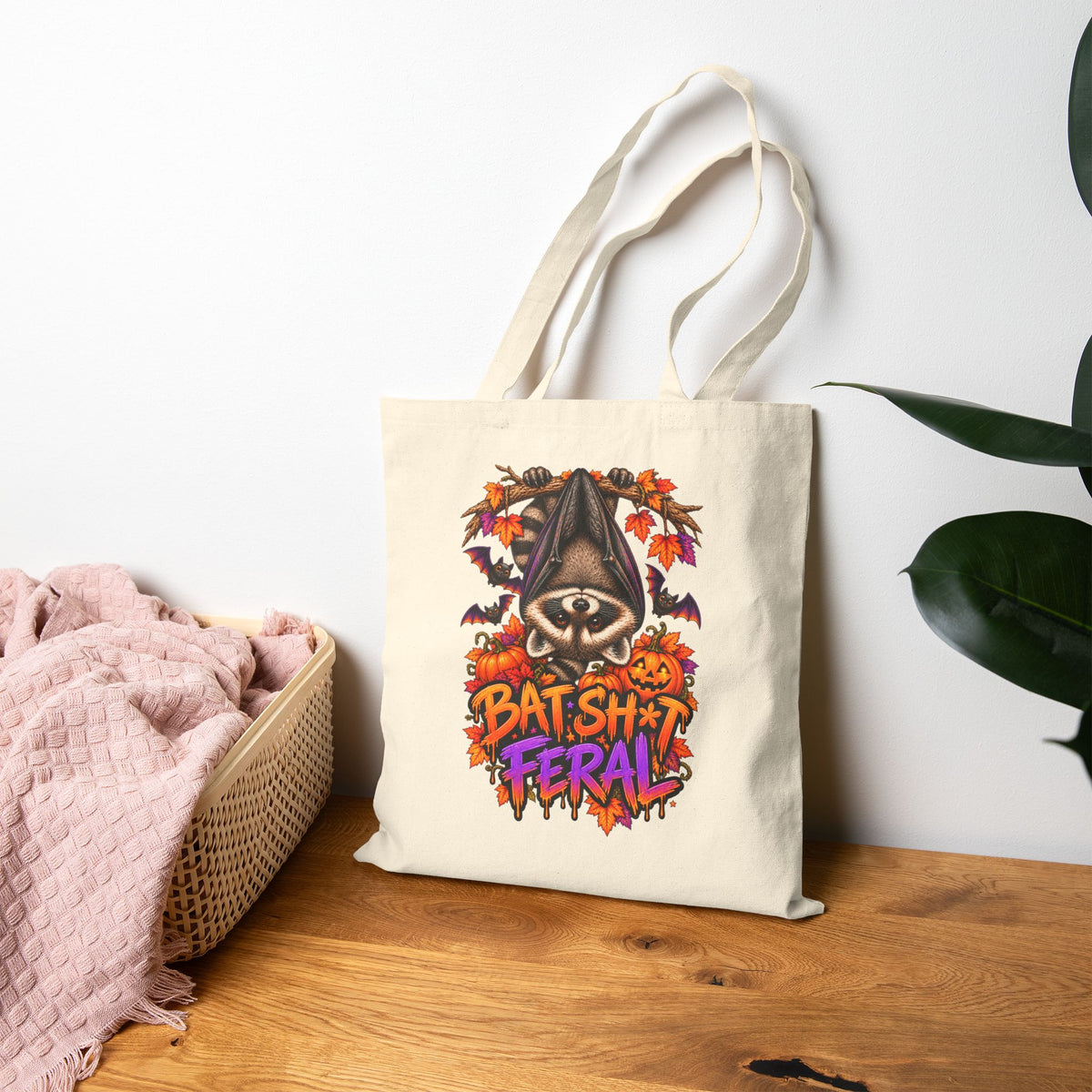 Batty Raccoon Tote Bag