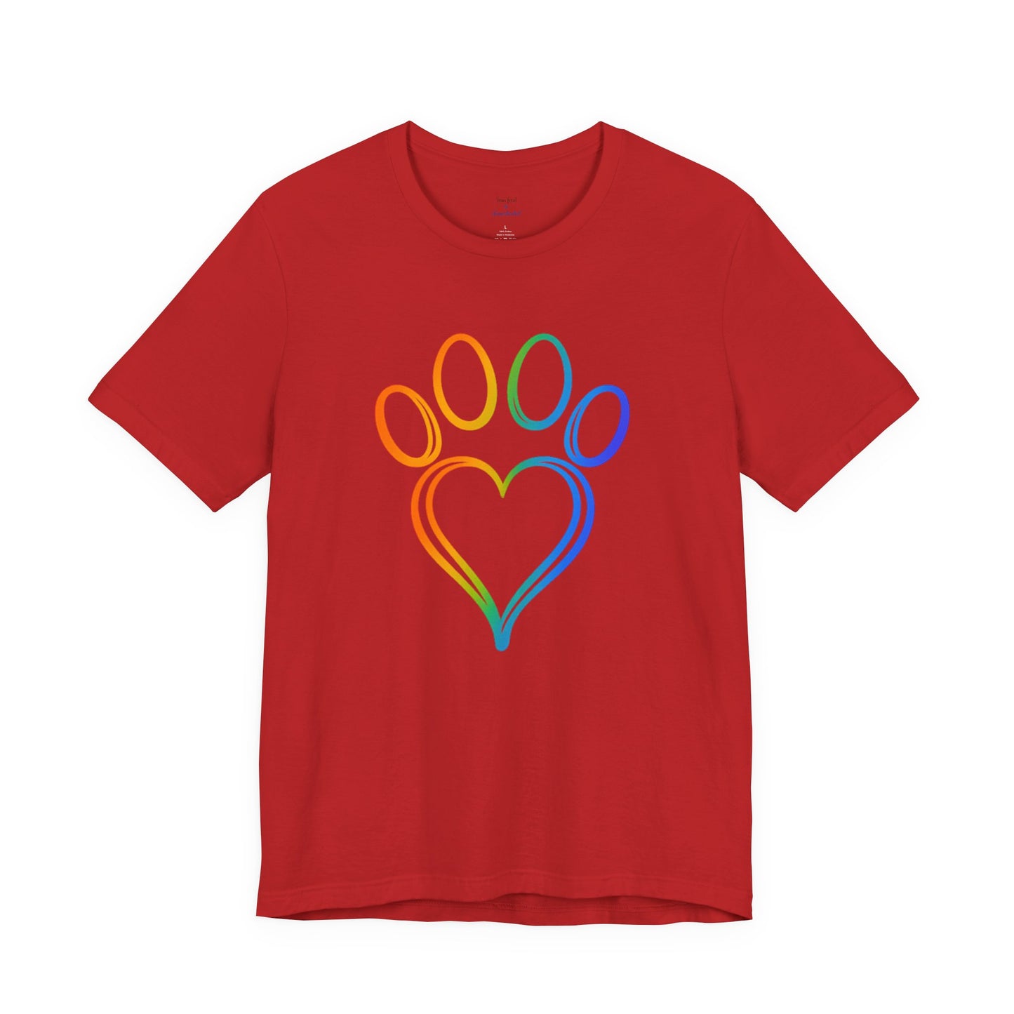 Heart/Paw Colorful Line-Work T-Shirt