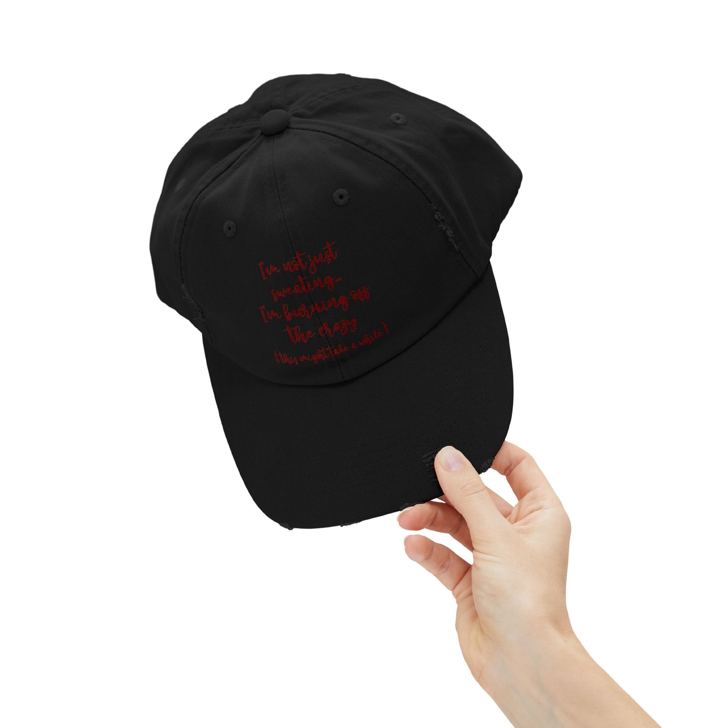 "Sweating" Distressed Cap —  Funny Truth Hat
