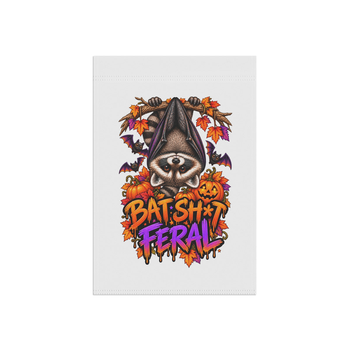 Batty Raccoon Garden Flag