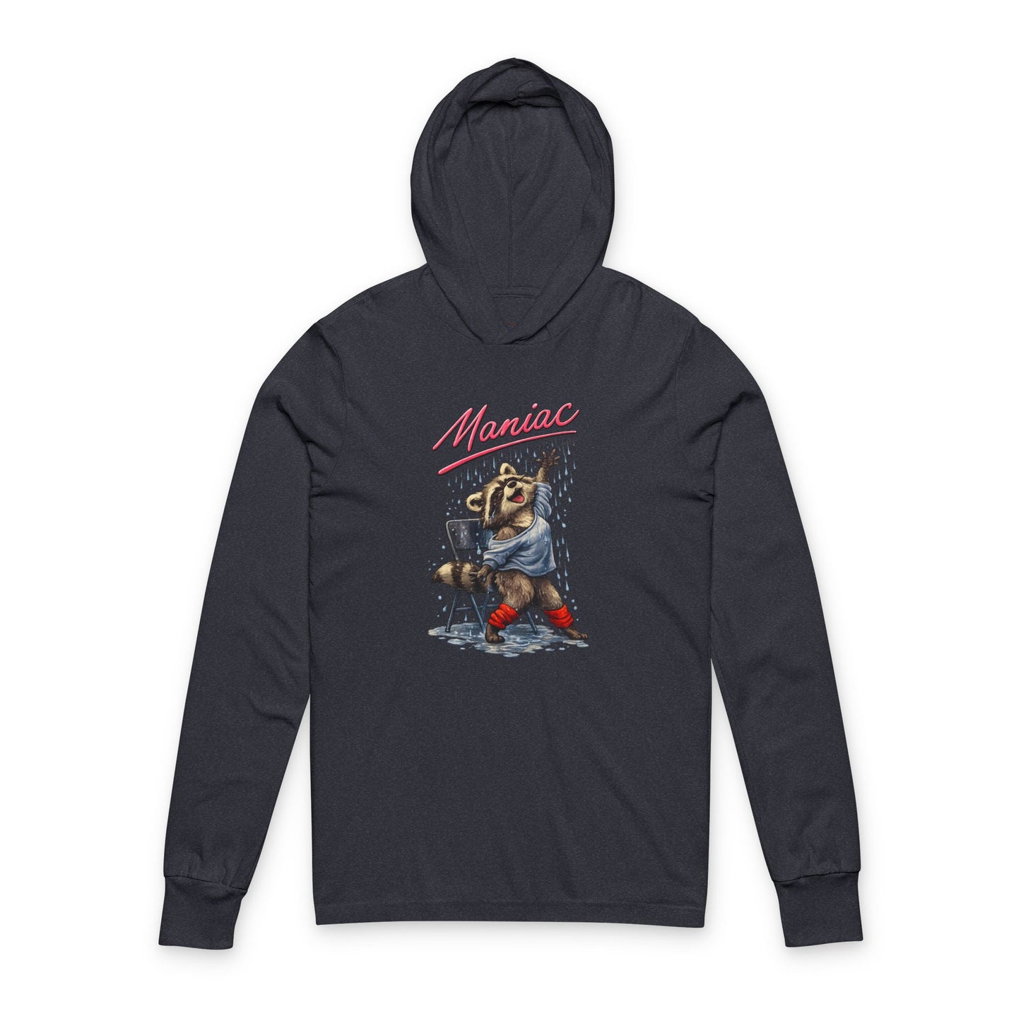 Maniac Raccoon Hooded Long Sleeve T-Shirt