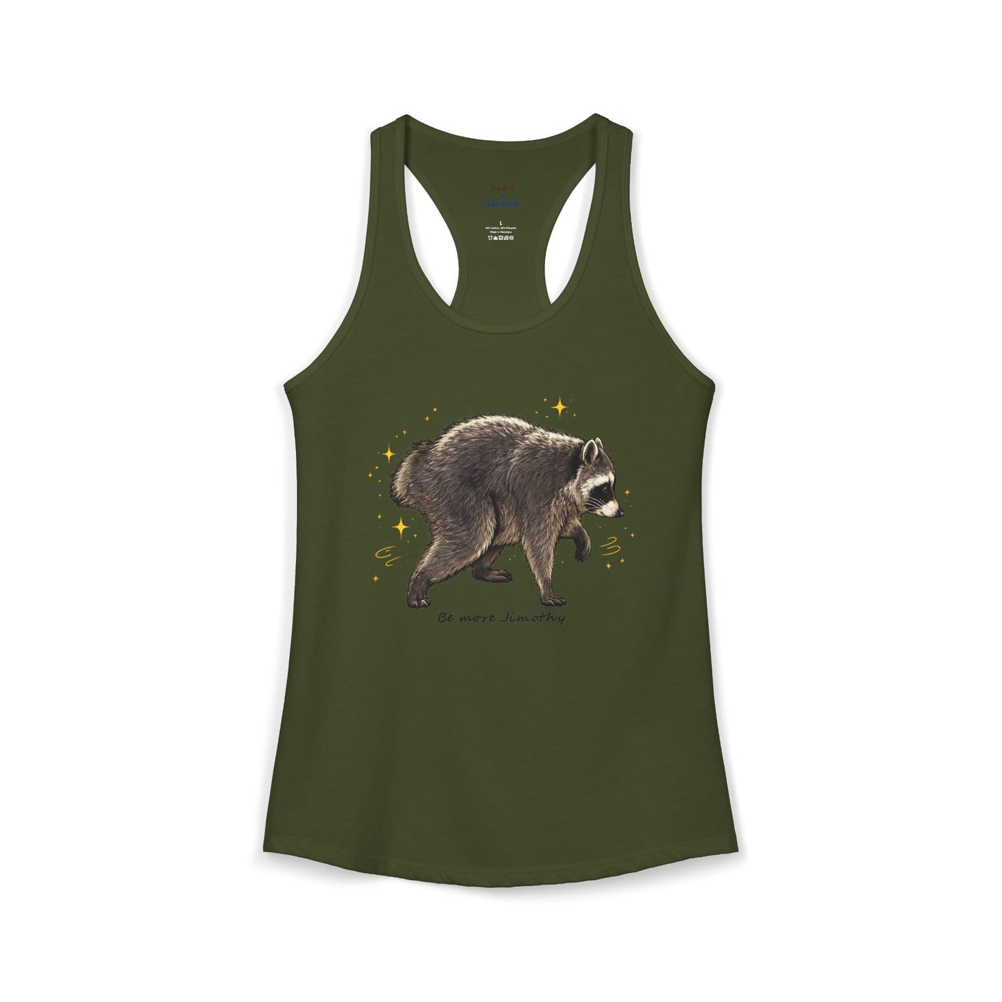 Jimothy The Raccoon Racerback Tank