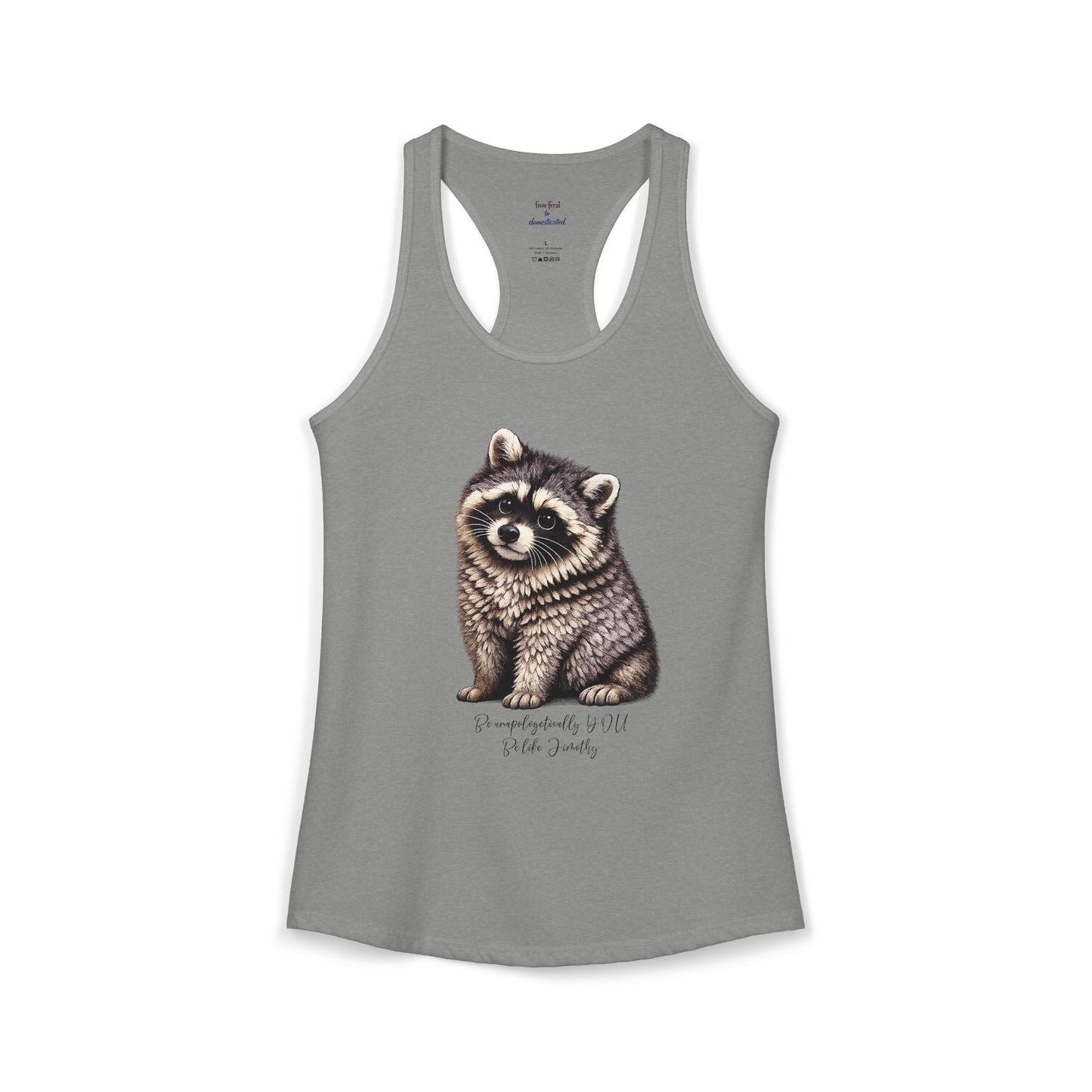 Jimothy The Raccoon Racerback Tank