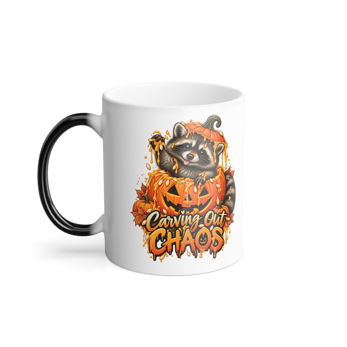 Carving Out Chaos Raccoon Color-Changing Mug  11 oz