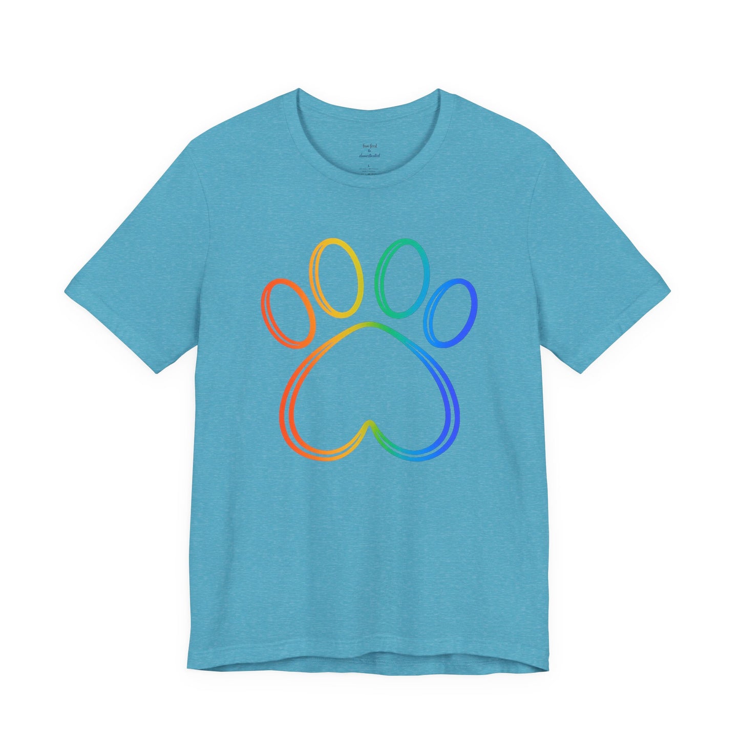 Heart/Paw Colorful Line-Work T-Shirt