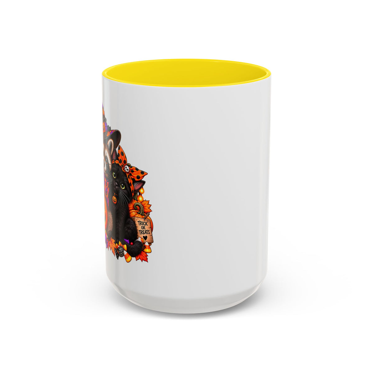 Halloween Raccoon and Black Cat Bestie Coffee Mug  (11/15oz)