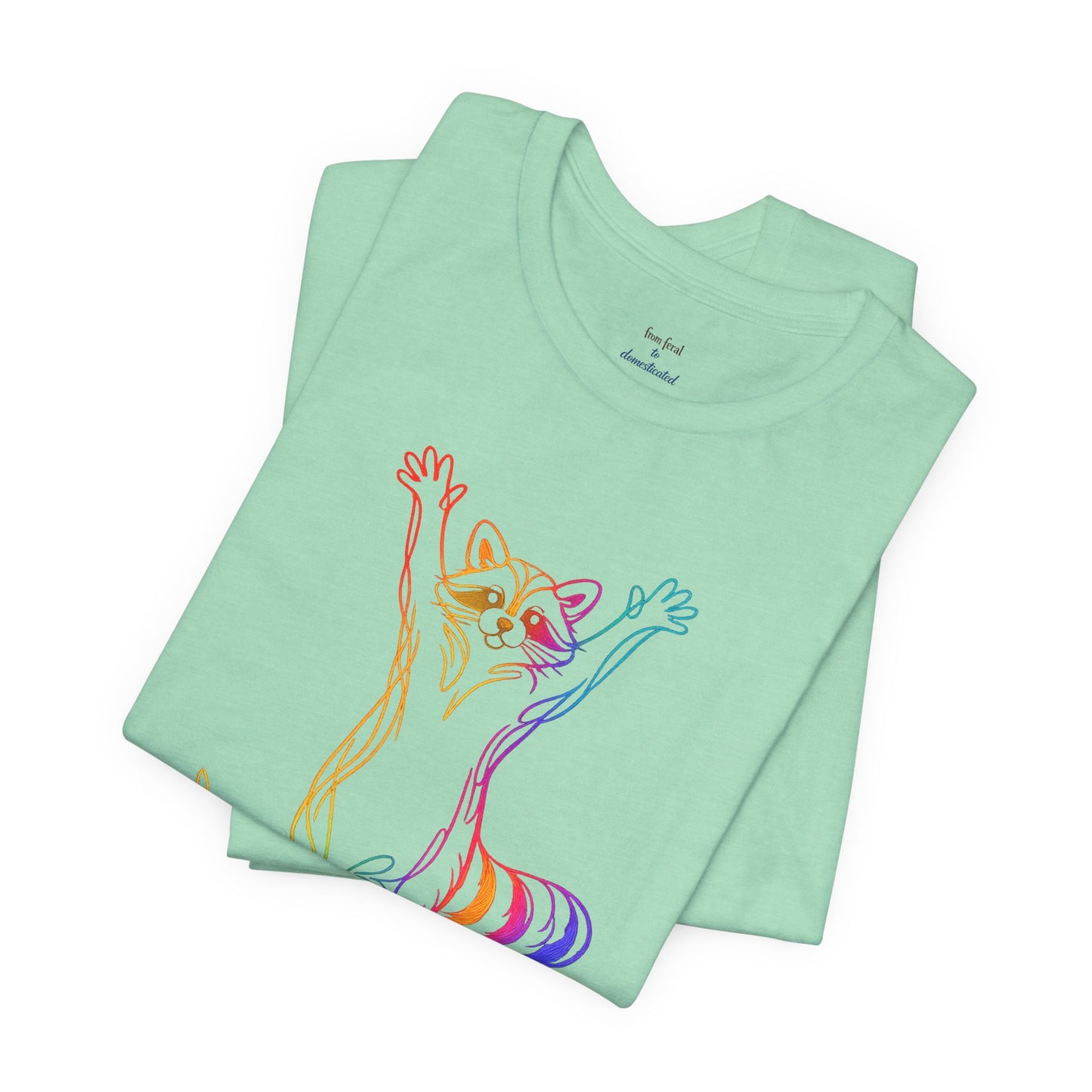 Raccoon Tee — Minimal Line Raccoon Scenic Graphic T-Shirt