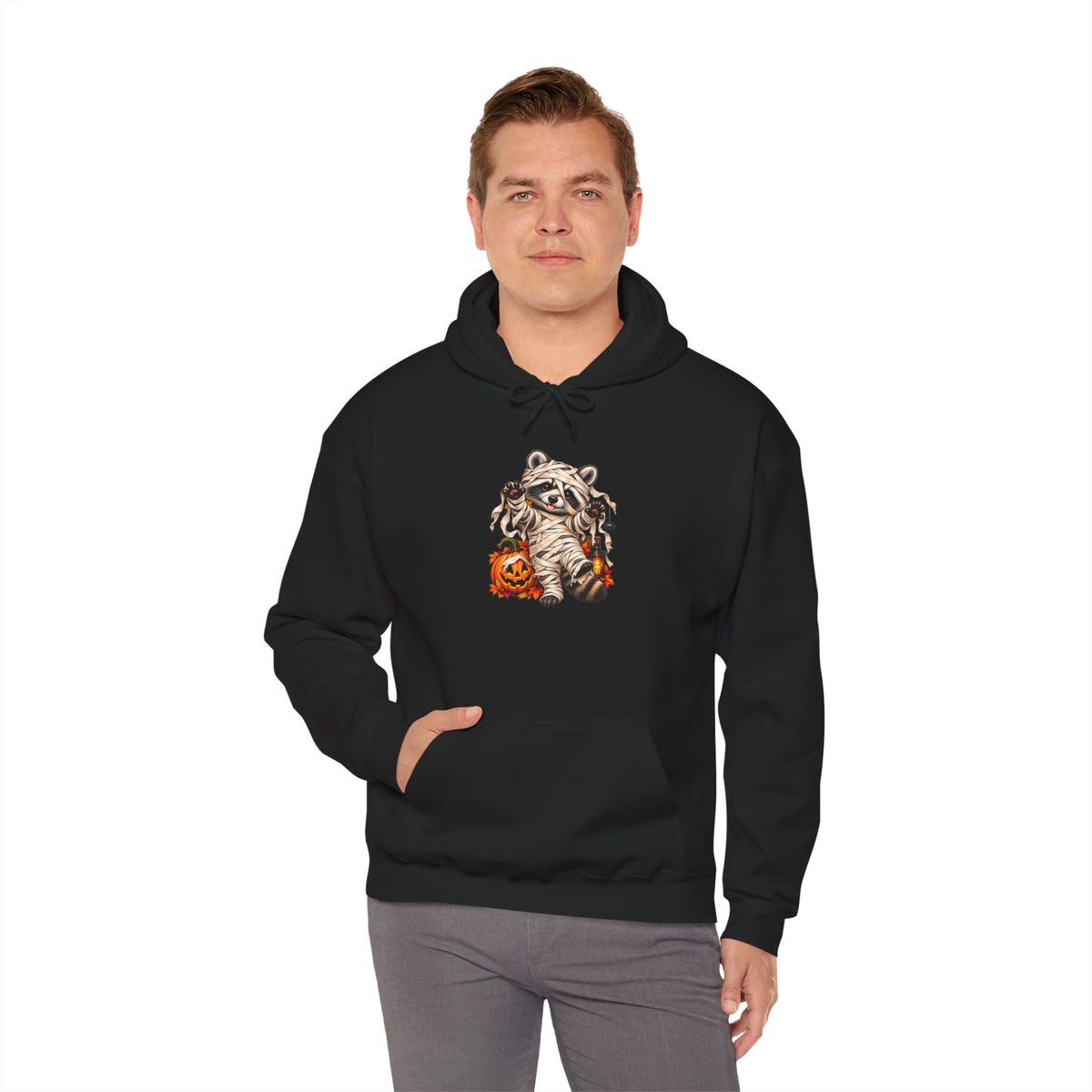 Mummy Raccoon Halloween Hooded Sweatshirt