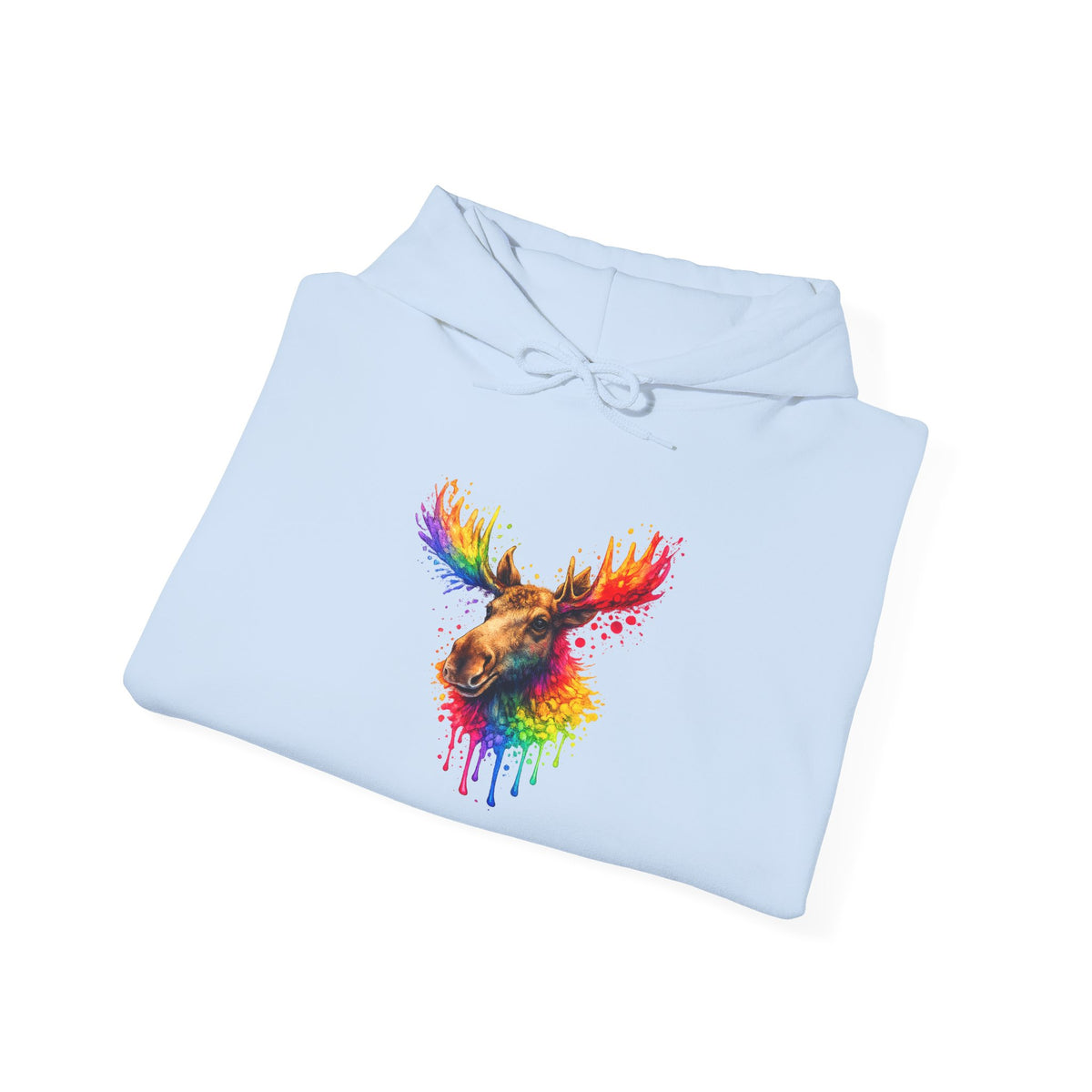 Watercolor Moose Hooded Sweatshirt