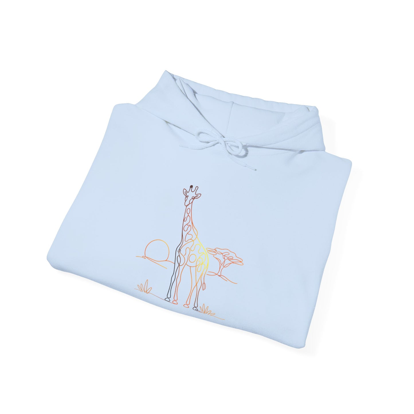 Giraffe Line Art Hoodie – Minimal Safari Illustration