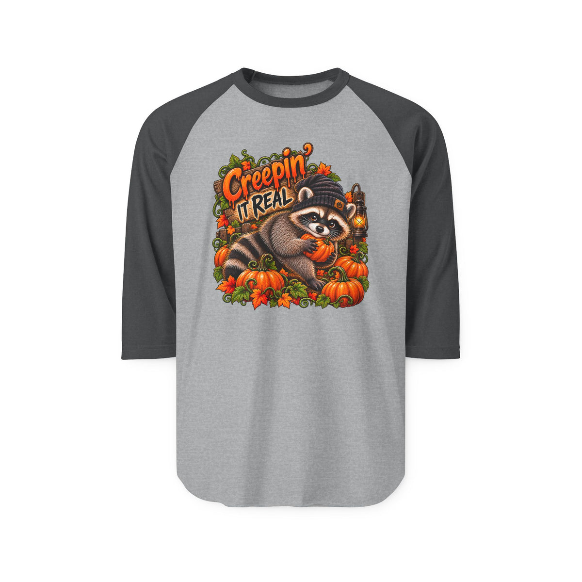 Creepin' Raccoon Raglan Baseball Shirt