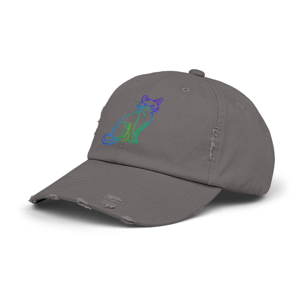 Northern Lights Cat Distressed Cap