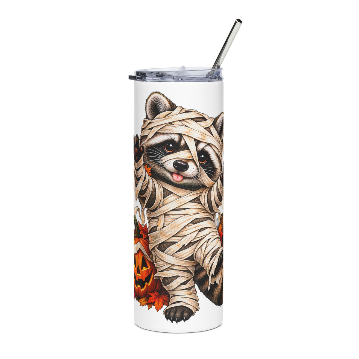 Halloween Mummy Raccoon - 20oz Stainless Steel Tumbler