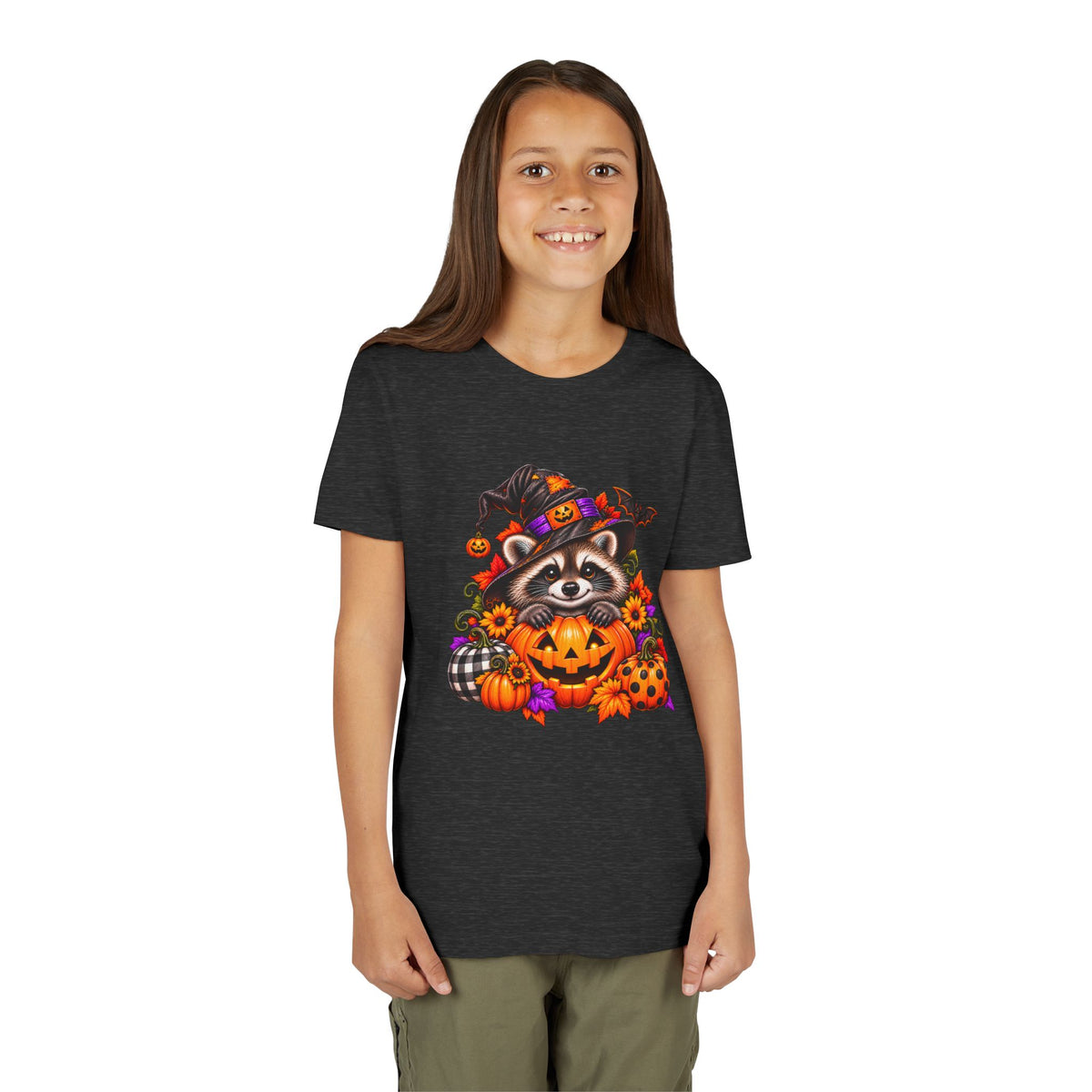 Halloween Youth Tee — Raccoon Kids Tshirt