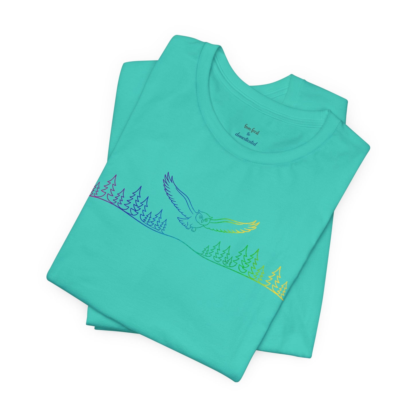 Owl | Colorful Line-Work T-Shirt