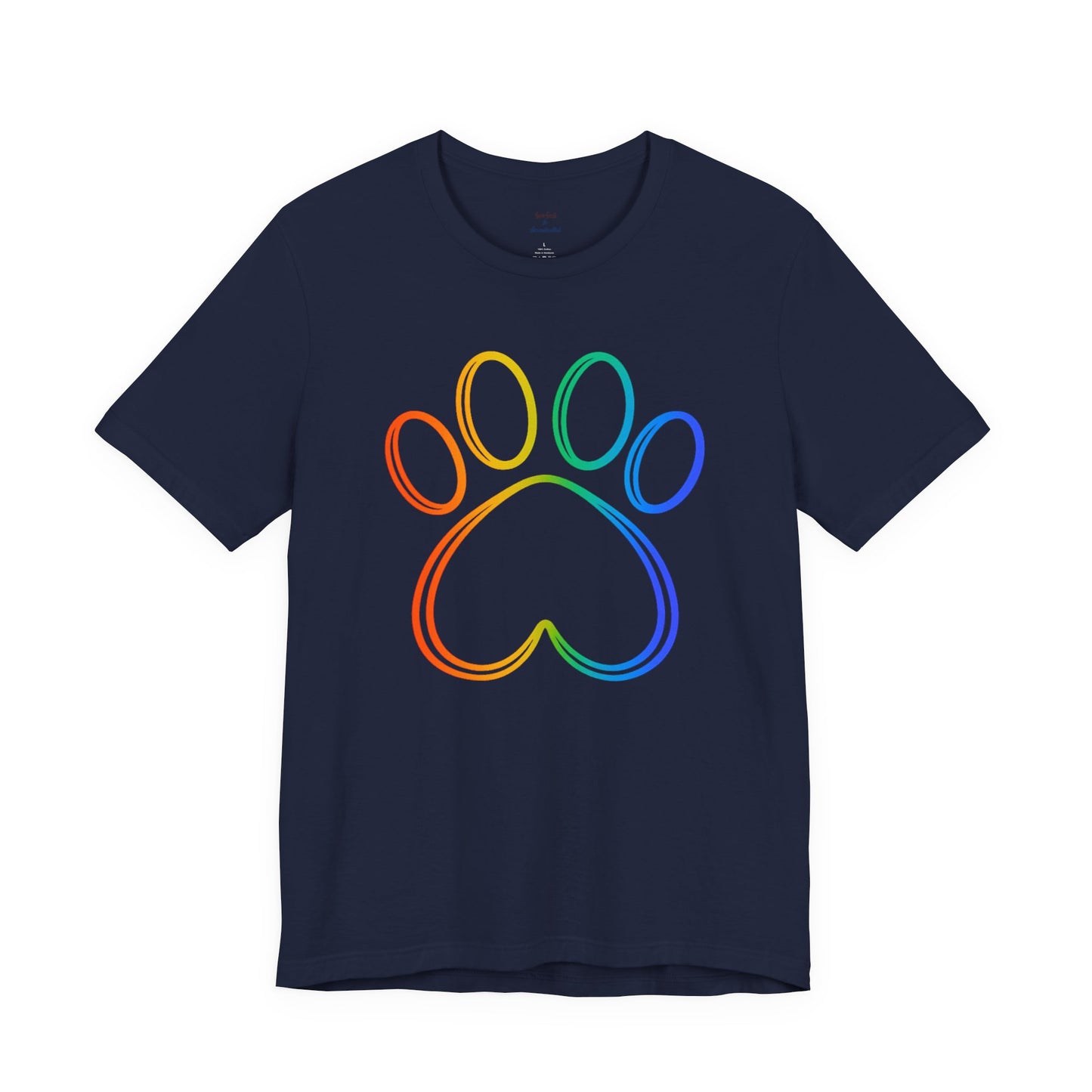 Heart/Paw Colorful Line-Work T-Shirt