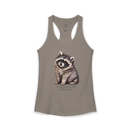 Jimothy The Raccoon Racerback Tank