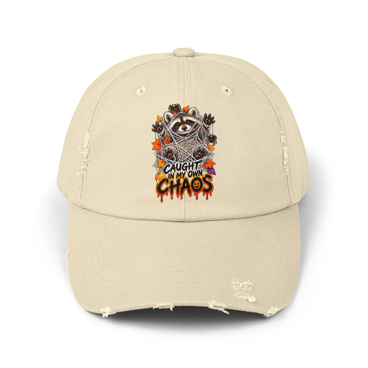 Caught Raccoon Distressed Baseball Hat