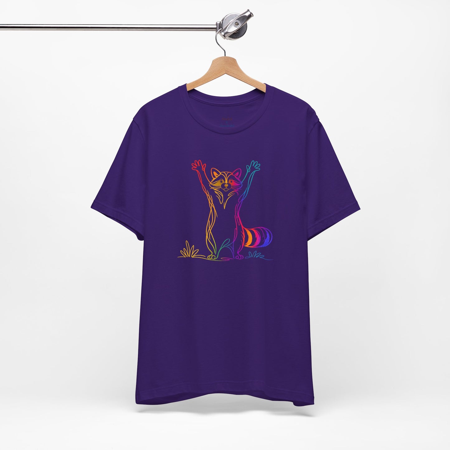 Raccoon Tee — Minimal Line Raccoon Scenic Graphic T-Shirt