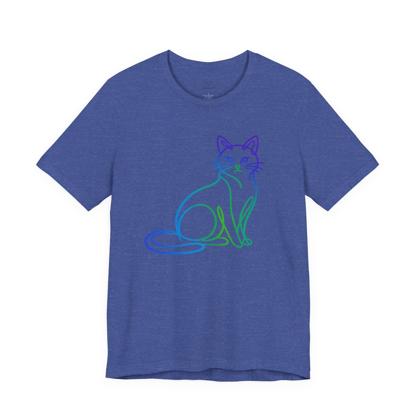 Colorful Line-Work Sitting Cat T-Shirt