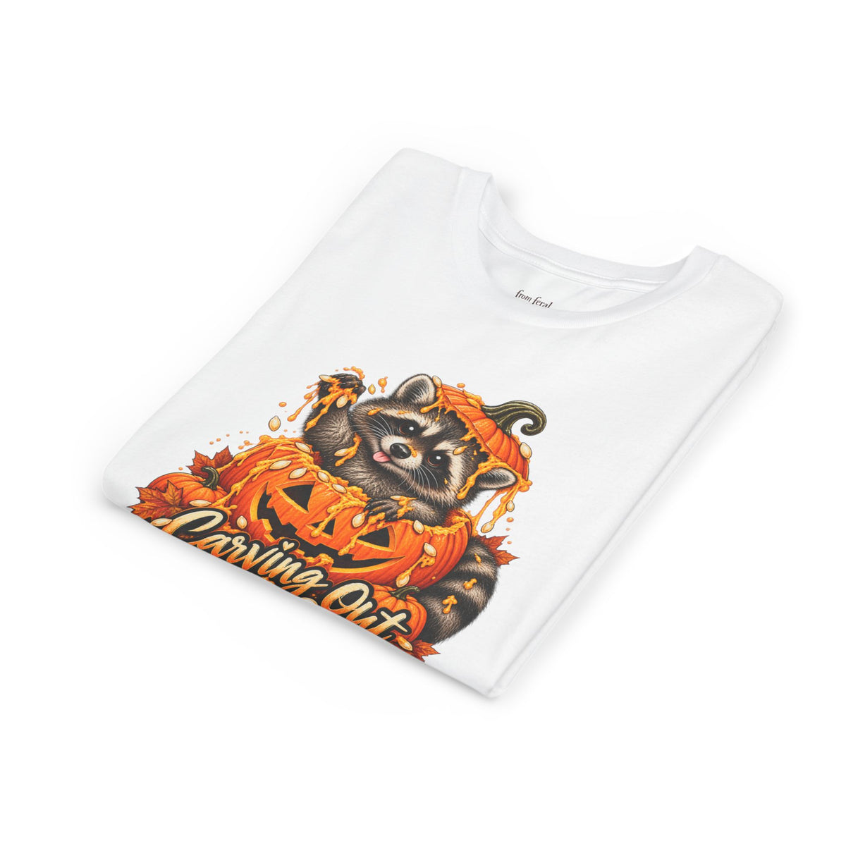 Carving Out Chaos Youth Tee — Raccoon Kids Tshirt