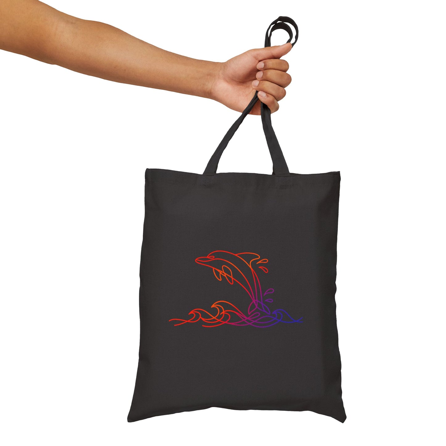 Sunset Splashing Dolphin Tote Bag