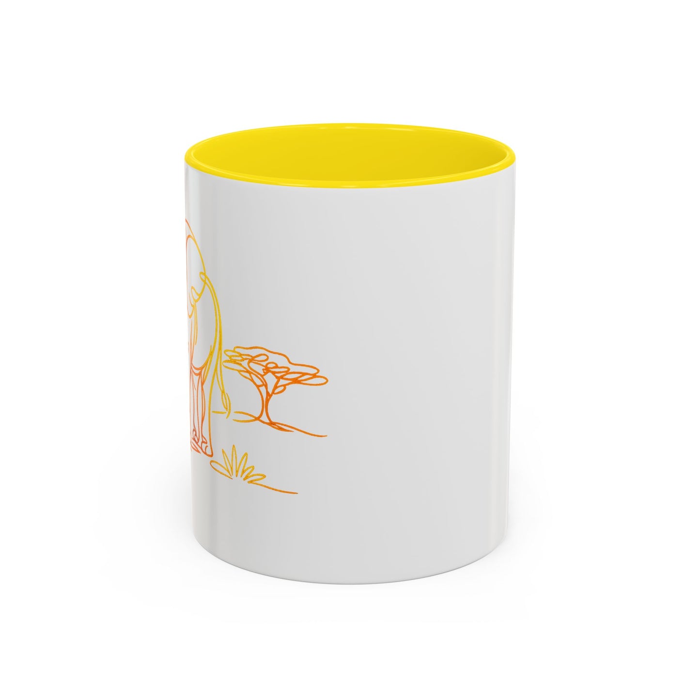 Safari Sunrise Coffee Mug — Minimal Line Elephant Design (11/15oz)