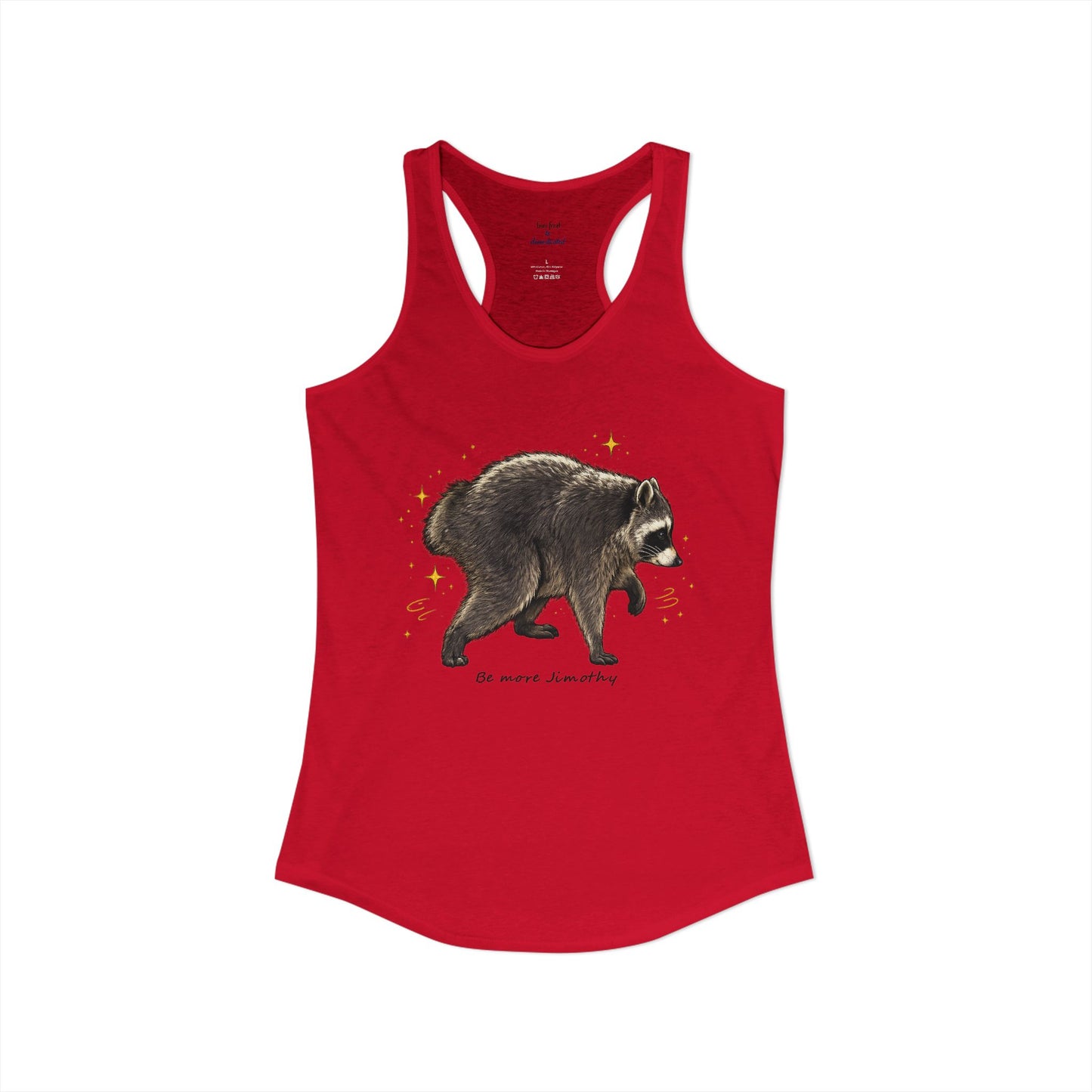 Jimothy The Raccoon Racerback Tank