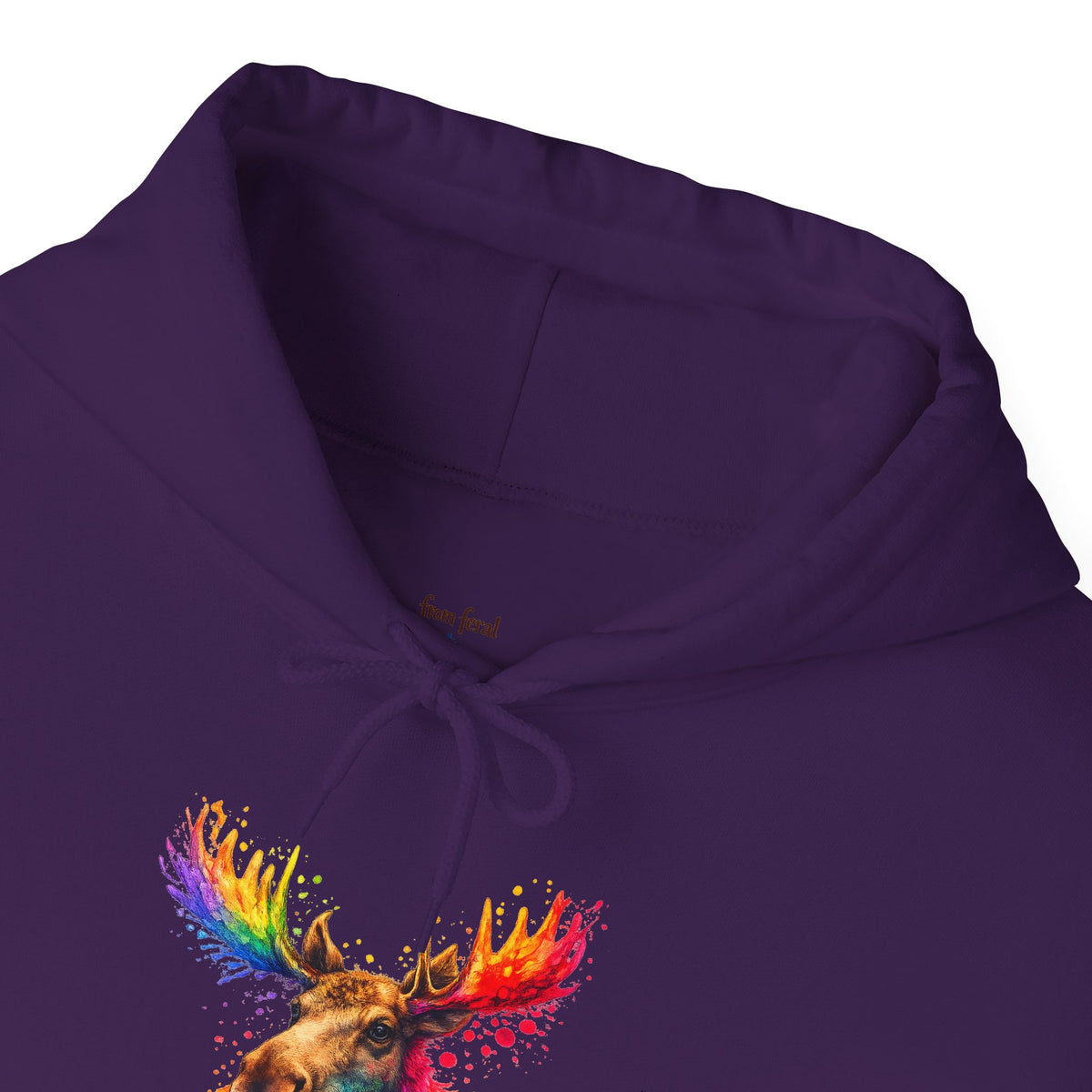 Watercolor Moose Hooded Sweatshirt