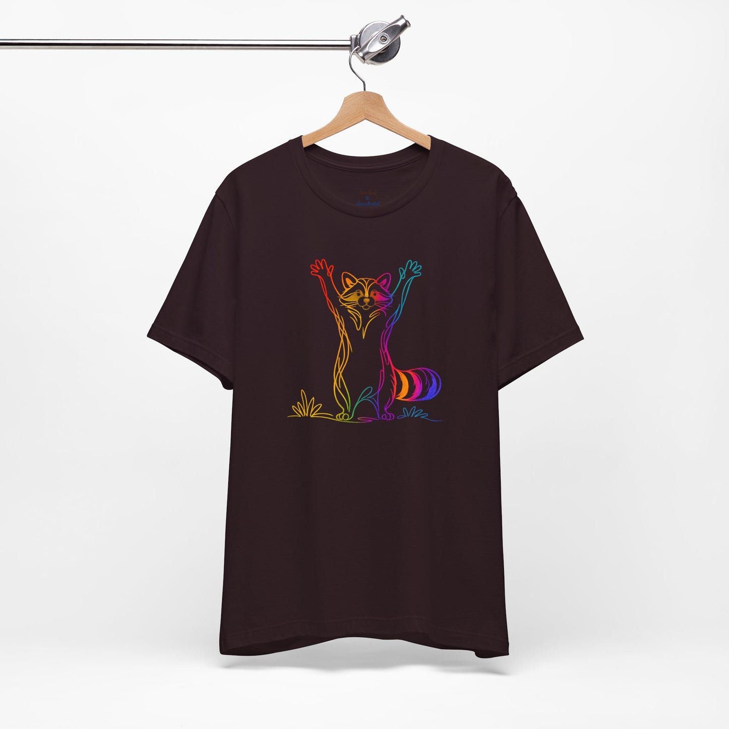 Raccoon Tee — Minimal Line Raccoon Scenic Graphic T-Shirt