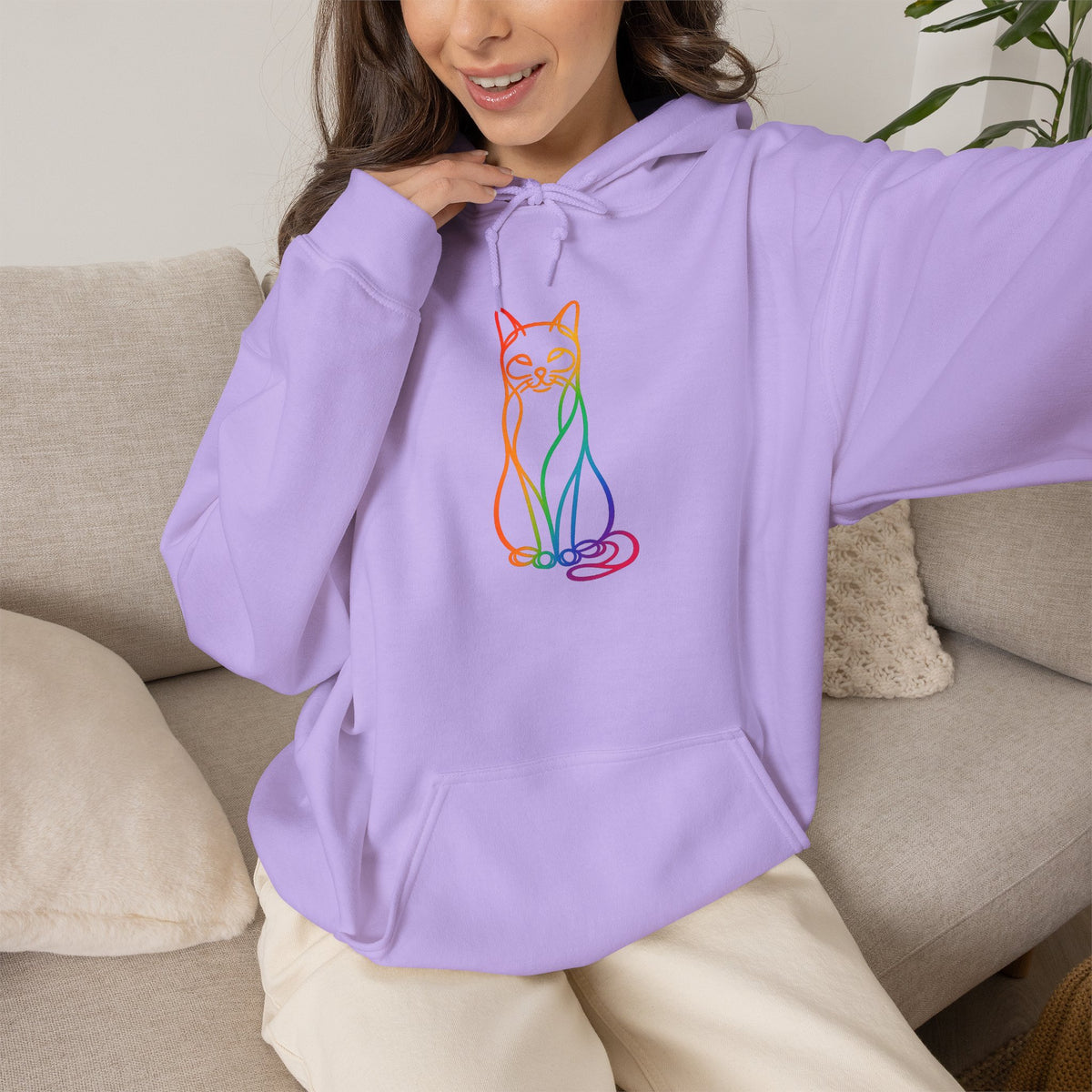 Rainbow Cat Hooded Sweatshirt