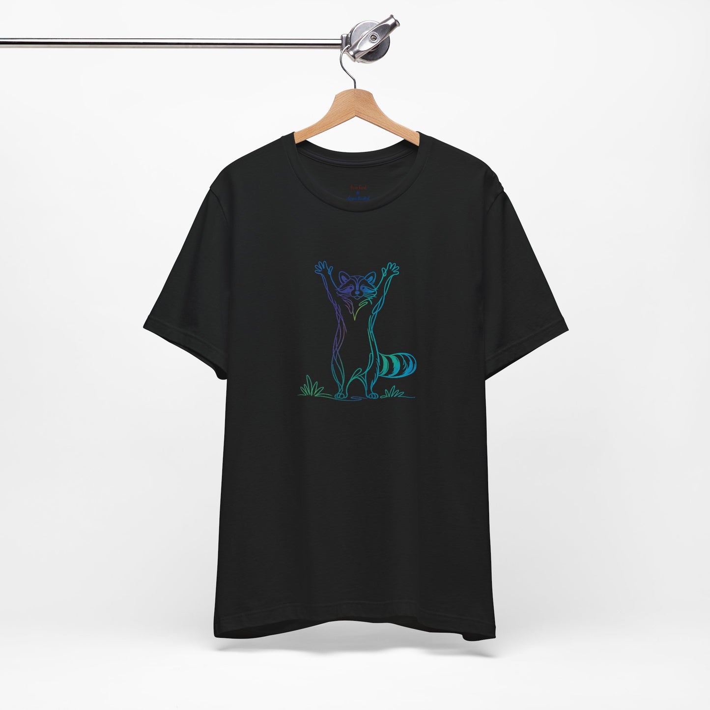 Raccoon Tee — Minimal Line Raccoon Scenic Graphic T-Shirt