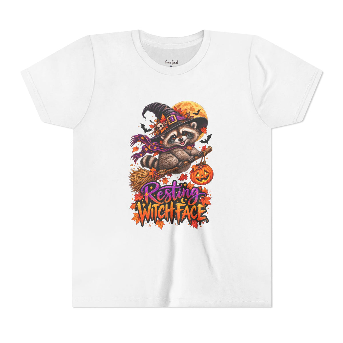 Resting Witch Face Youth Tee — Raccoon Kids Tshirt