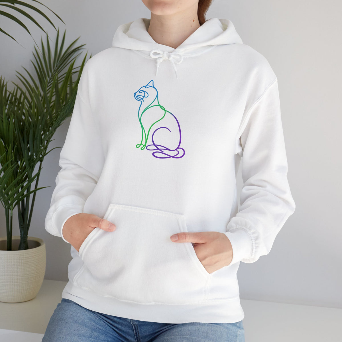 Northern Lights Cat Hooded Sweatshirt