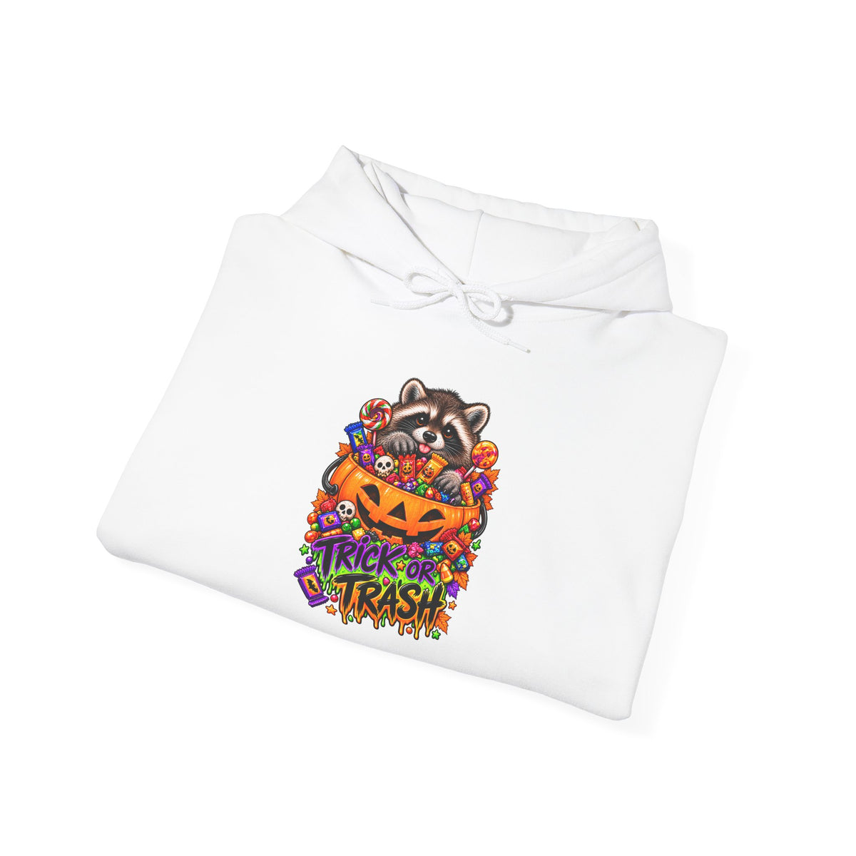 Trick or Trash Raccoon Hooded Sweatshirt