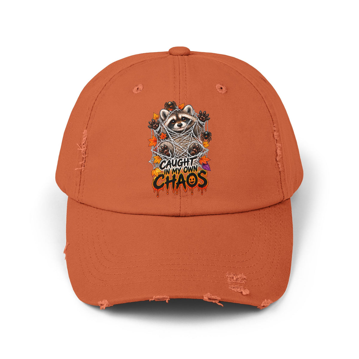Caught Raccoon Distressed Baseball Hat