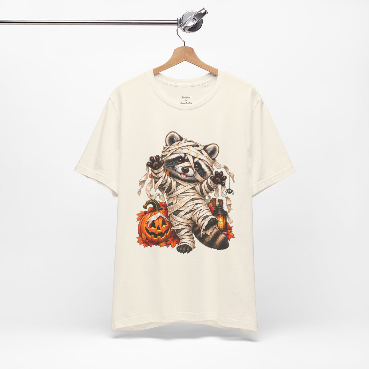 Halloween Mummy Raccoon and Black Cat T-Shirt