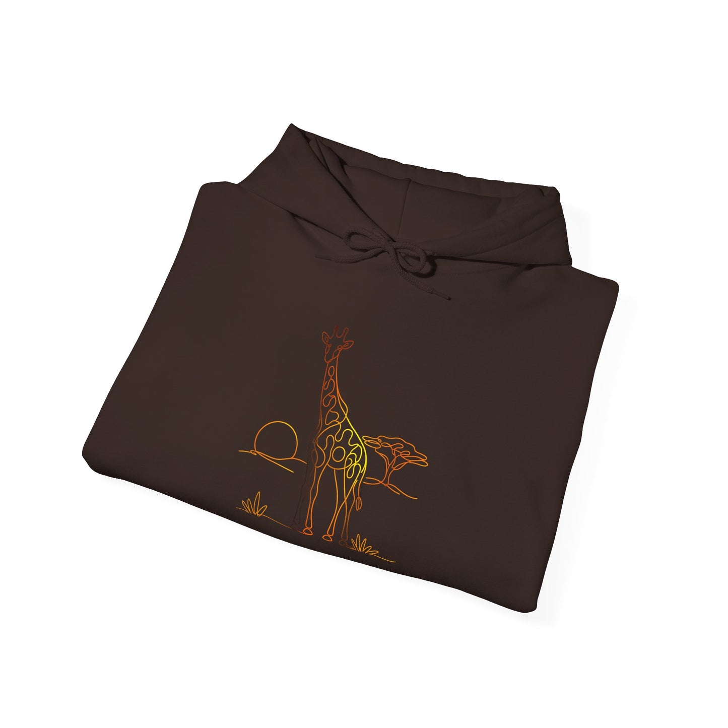 Giraffe Line Art Hoodie – Minimal Safari Illustration