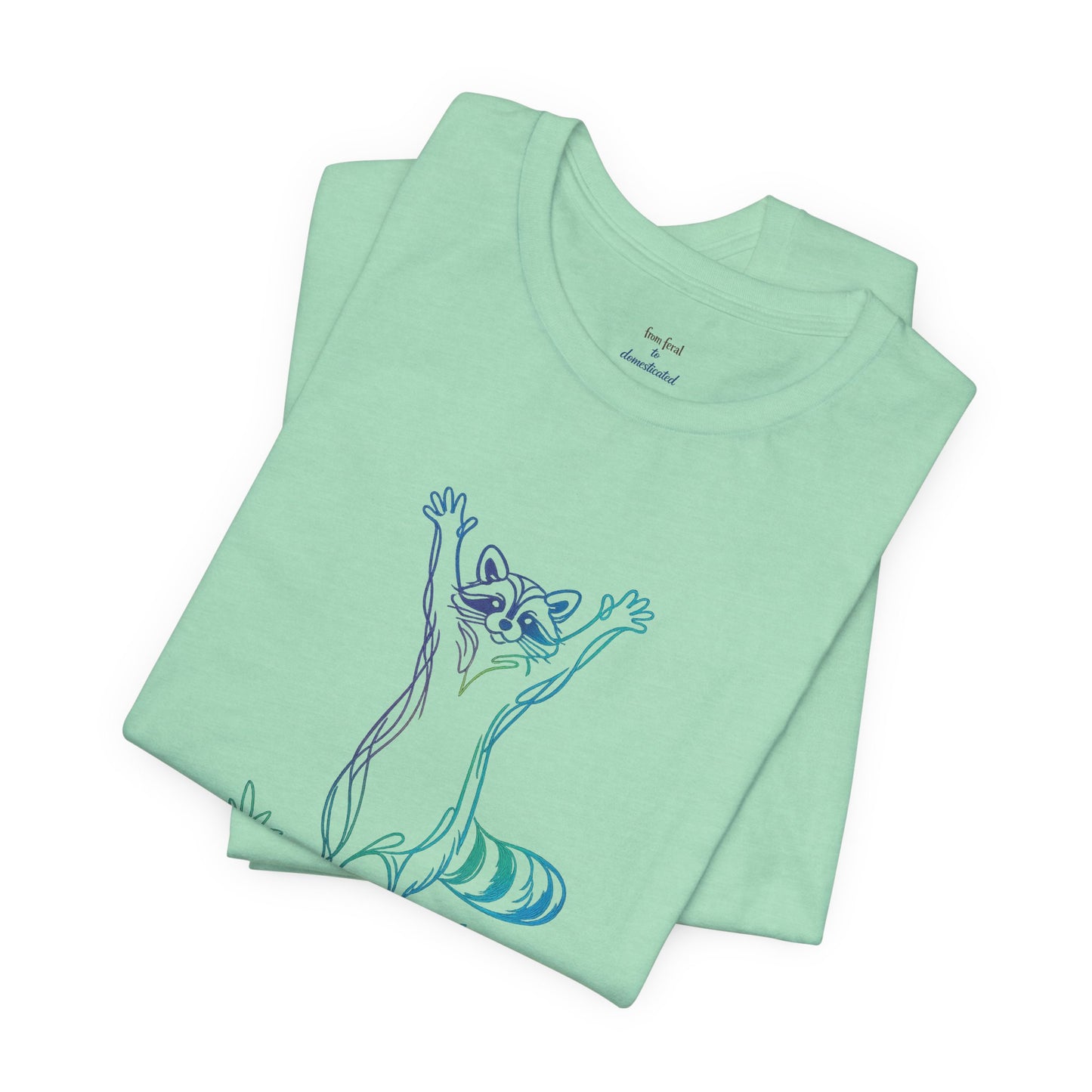 Raccoon Tee — Minimal Line Raccoon Scenic Graphic T-Shirt