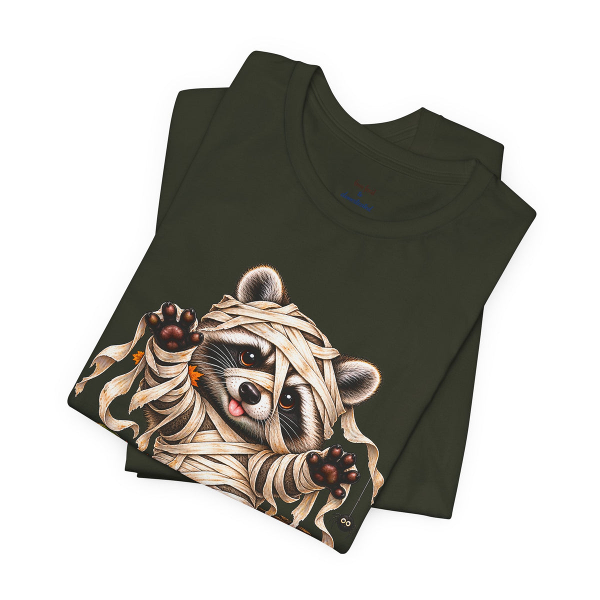 Halloween Mummy Raccoon and Black Cat T-Shirt