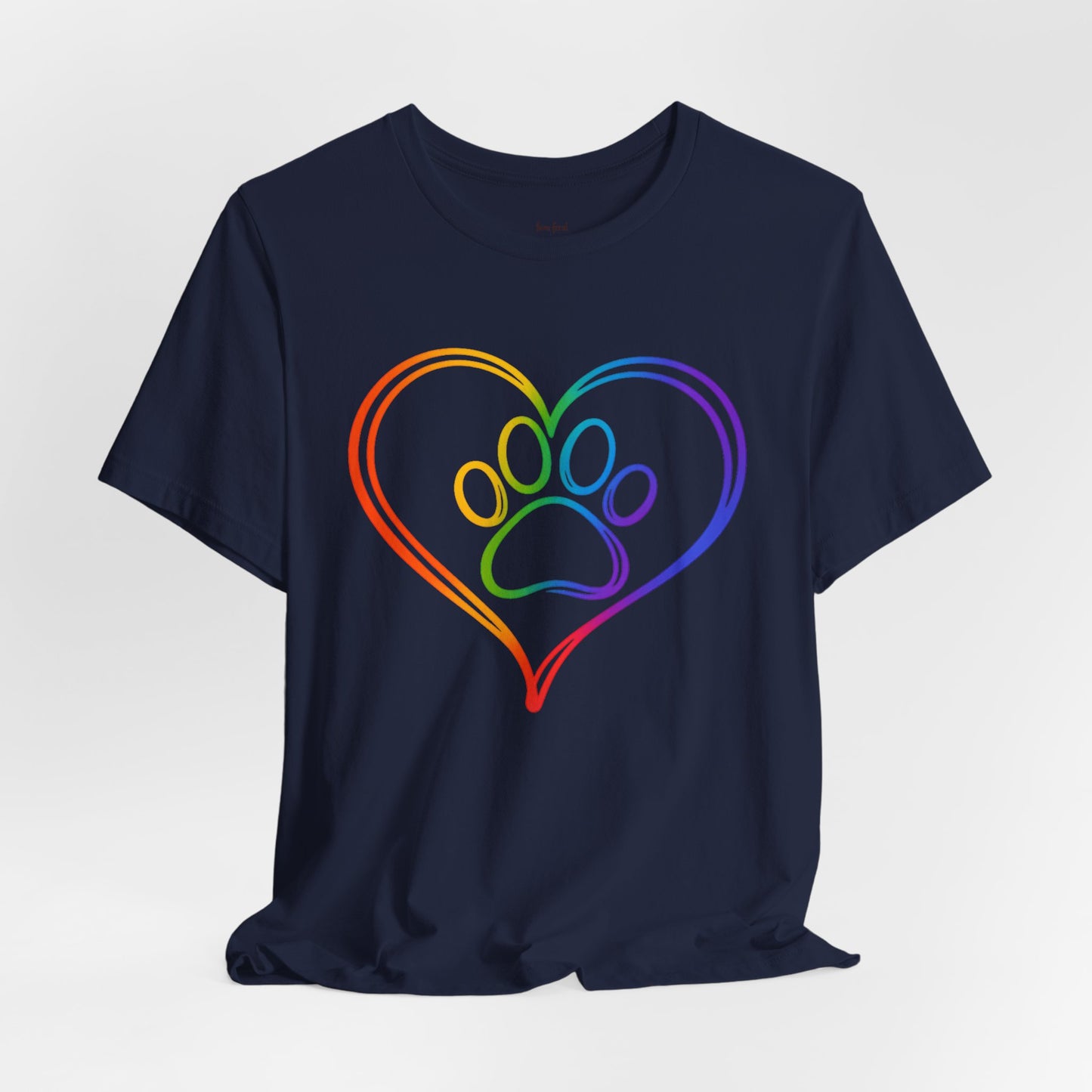Heart/Paw Colorful Line-Work T-Shirt