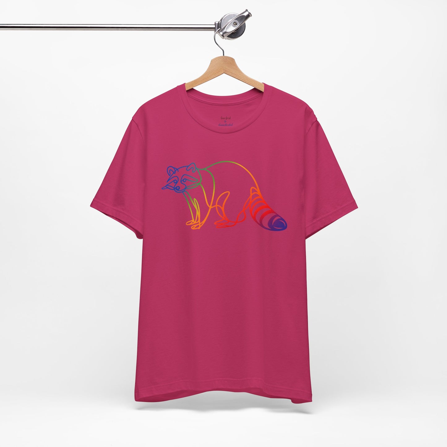 Raccoon Tee — Minimal Line Raccoon Scenic Graphic T-Shirt