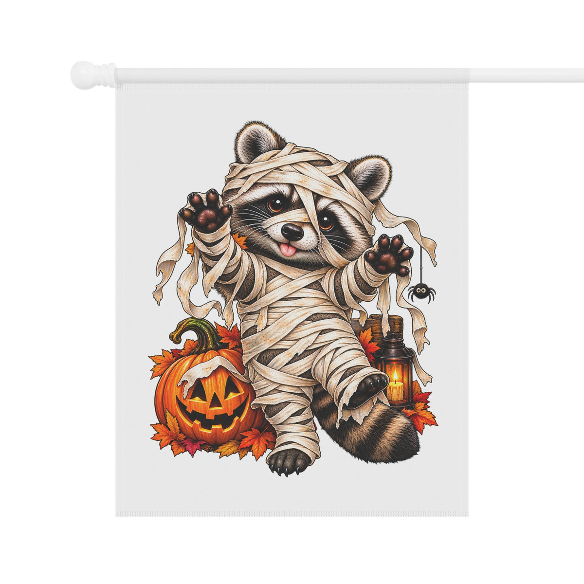 Halloween Mummy Raccoon Garden Flag