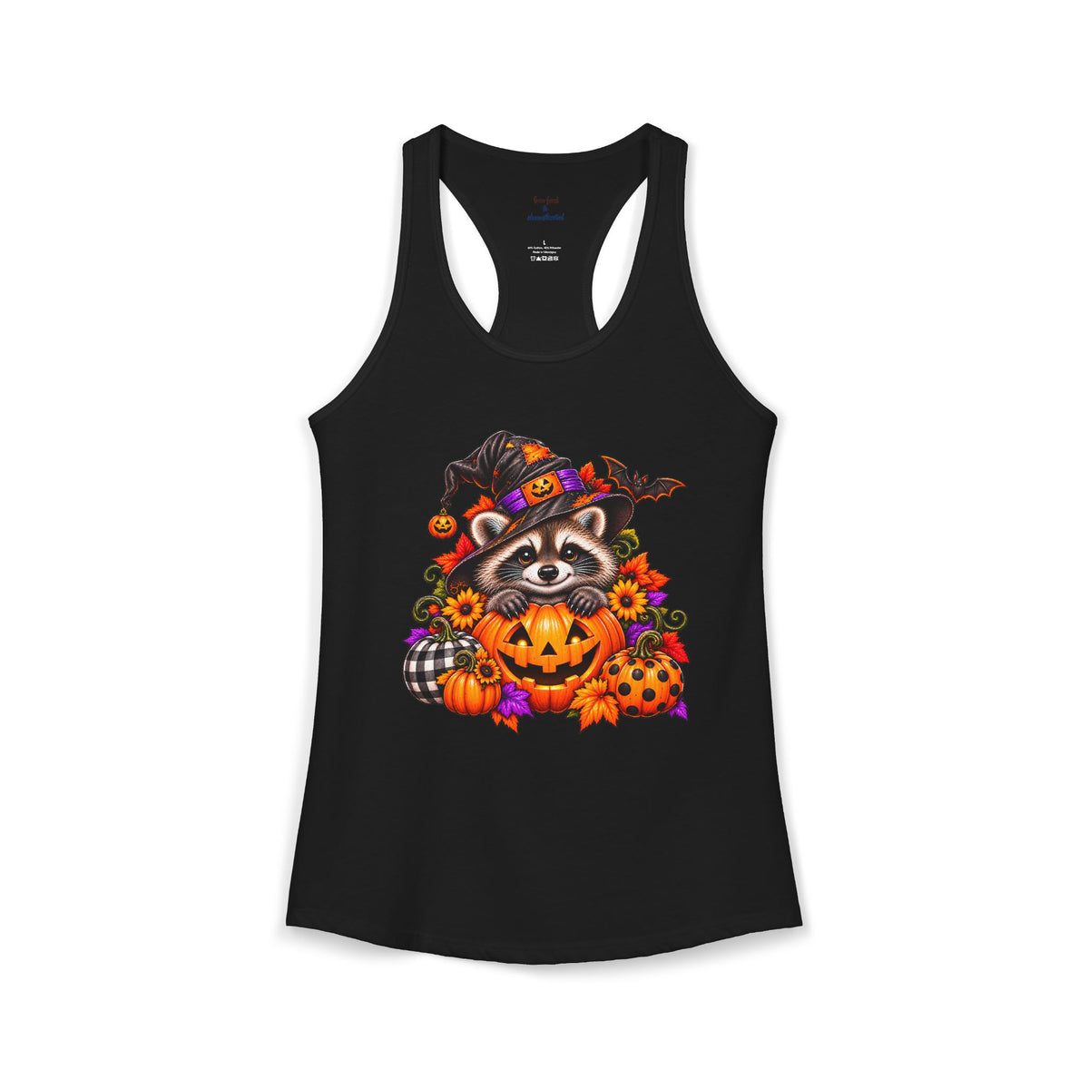 Copy of Halloween Raccoon and Black Cat Bestie Racerback Tank