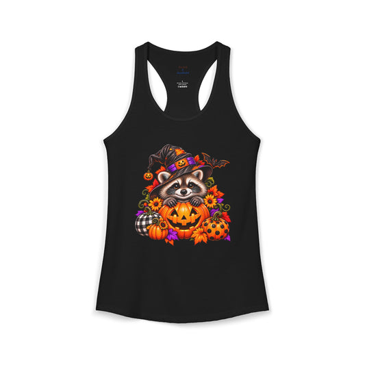 Copy of Halloween Raccoon and Black Cat Bestie Racerback Tank
